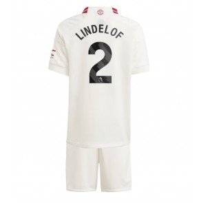 Manchester United Victor Lindelof #2 Koszulka Trzecich Dziecięca 2023-24 Krótki Rękaw (+ Krótkie spodenki)